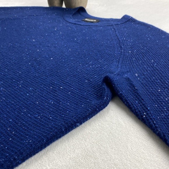 Bonobos Donegal Cashmere Speckled Waffle Stitch LS Crewneck Sweater (Dark Blue) - Picture 4 of 15